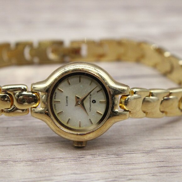 J.B Champion Watch Womens Gold Tone Stainless Steel Classic Gold Quartz Dial - Picture 6 of 8